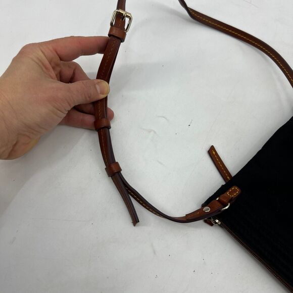 Vintage Dooney & Bourke Bag Womens 7 X 7.5 Crossbody Shoulder Mini Black Nylon - Picture 12 of 16